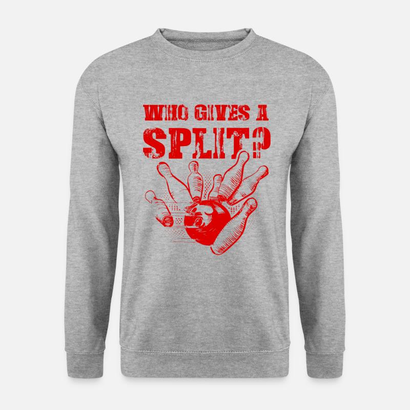 Bowling Split - Unisex Pullover - Weißgrau meliert