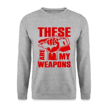 Barber weapons - Unisex Sweatshirt - salt & pepper - Front - Alina (178cm) & Michal (187cm)