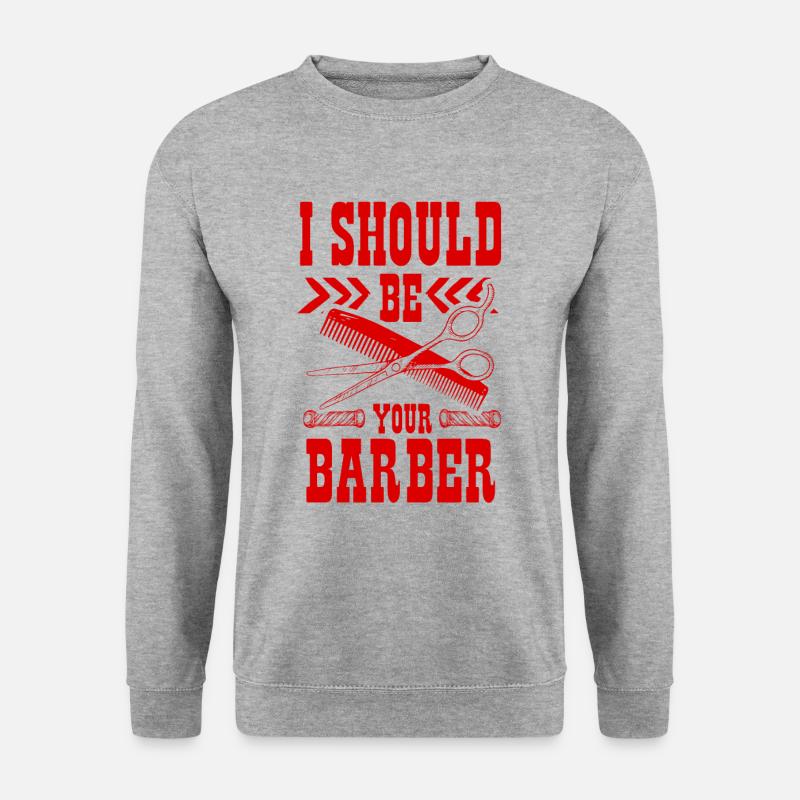 Barber friseur - Unisex Pullover - Weißgrau meliert