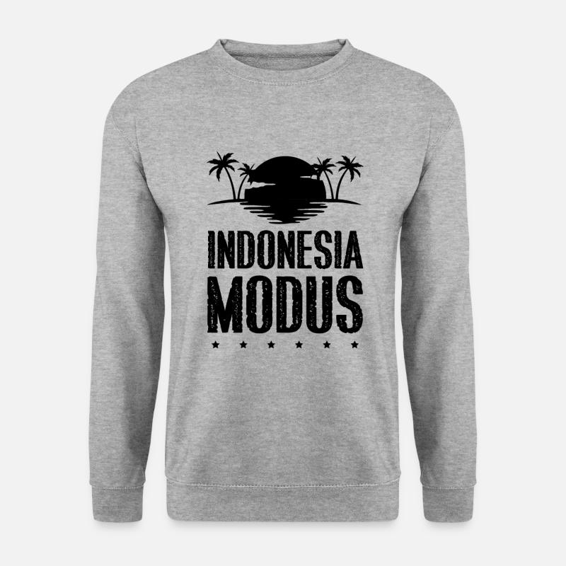 Indonesia Modus - Unisex Pullover - Weißgrau meliert