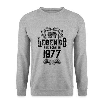 1977 légendes anniversaire - Sweat-shirt Unisexe - gris chiné - Devant - Alina (178cm) & Michal (187cm)