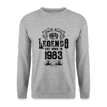 1983 légendes anniversaire - Sweat-shirt Unisexe - gris chiné - Devant - Alina (178cm) & Michal (187cm)