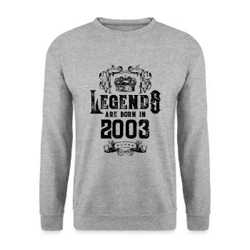 2003 legends birthday - Unisex Sweatshirt - salt & pepper - Front - Alina (178cm) & Michal (187cm)