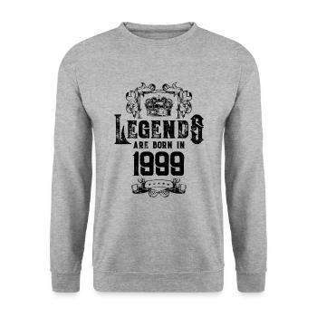1999 légendes anniversaire - Sweat-shirt Unisexe - gris chiné - Devant - Alina (178cm) & Michal (187cm)