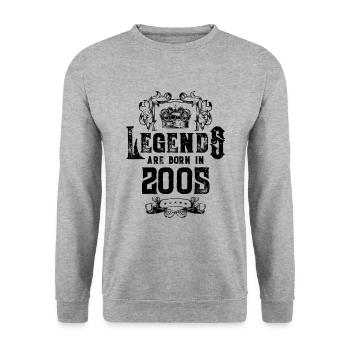 2005 legends birthday - Unisex Sweatshirt - salt & pepper - Front - Alina (178cm) & Michal (187cm)