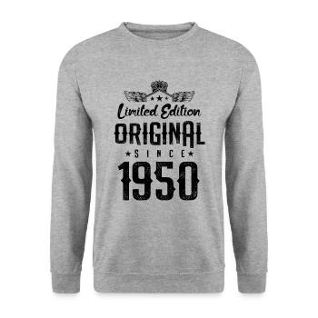 Édition limitée 1950 - Sweat-shirt Unisexe - gris chiné - Devant - Alina (178cm) & Michal (187cm)