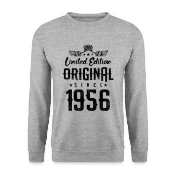 1956 limited edition - Unisex Sweatshirt - salt & pepper - Front - Alina (178cm) & Michal (187cm)
