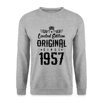 Édition limitée 1957 - Sweat-shirt Unisexe - gris chiné - Devant - Alina (178cm) & Michal (187cm)