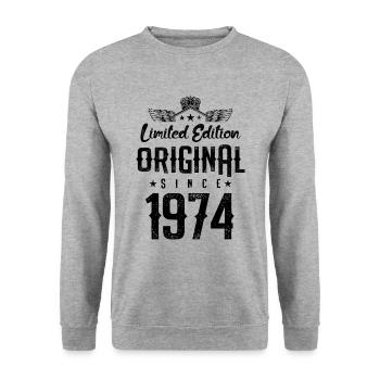 Édition limitée 1974 - Sweat-shirt Unisexe - gris chiné - Devant - Alina (178cm) & Michal (187cm)