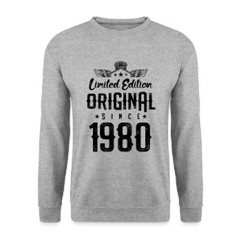 Édition limitée 1980 - Sweat-shirt Unisexe - gris chiné - Devant - Alina (178cm) & Michal (187cm)
