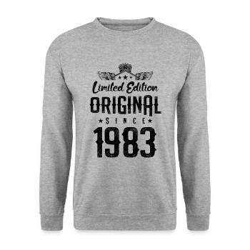 Édition limitée 1983 - Sweat-shirt Unisexe - gris chiné - Devant - Alina (178cm) & Michal (187cm)