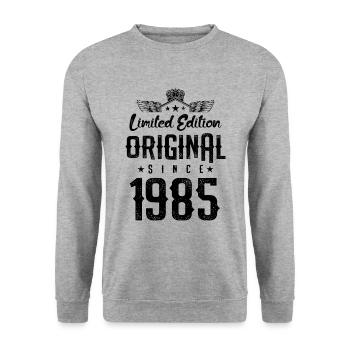 1985 limited edition - Unisex Pullover - Weißgrau meliert - Vorne - Alina (178cm) & Michal (187cm)