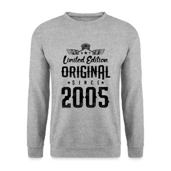 2005 limited edition - Unisex Pullover - Weißgrau meliert - Vorne - Alina (178cm) & Michal (187cm)
