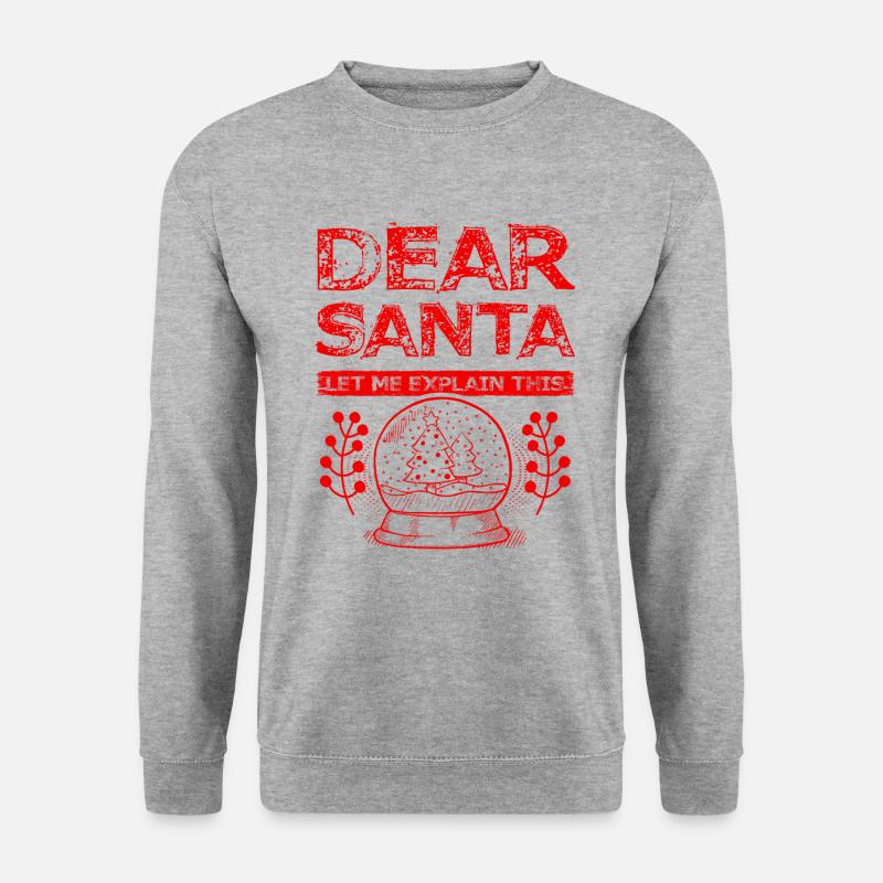 Dear Santa - Unisex Pullover - Weißgrau meliert