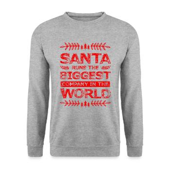 Noël du Père Noël - Sweat-shirt Unisexe - gris chiné - Devant - Alina (178cm) & Michal (187cm)