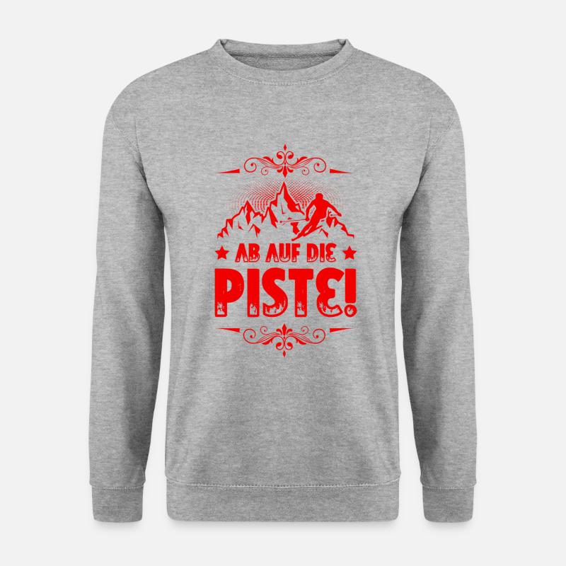 ab auf die piste - Unisex Pullover - Weißgrau meliert