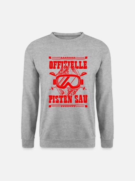 Offizielle Pisten Sau - Unisex Pullover - Weißgrau meliert