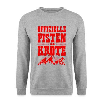 Offizielle Pisten Kröte - Unisex Pullover - Weißgrau meliert - Vorne - Alina (178cm) & Michal (187cm)