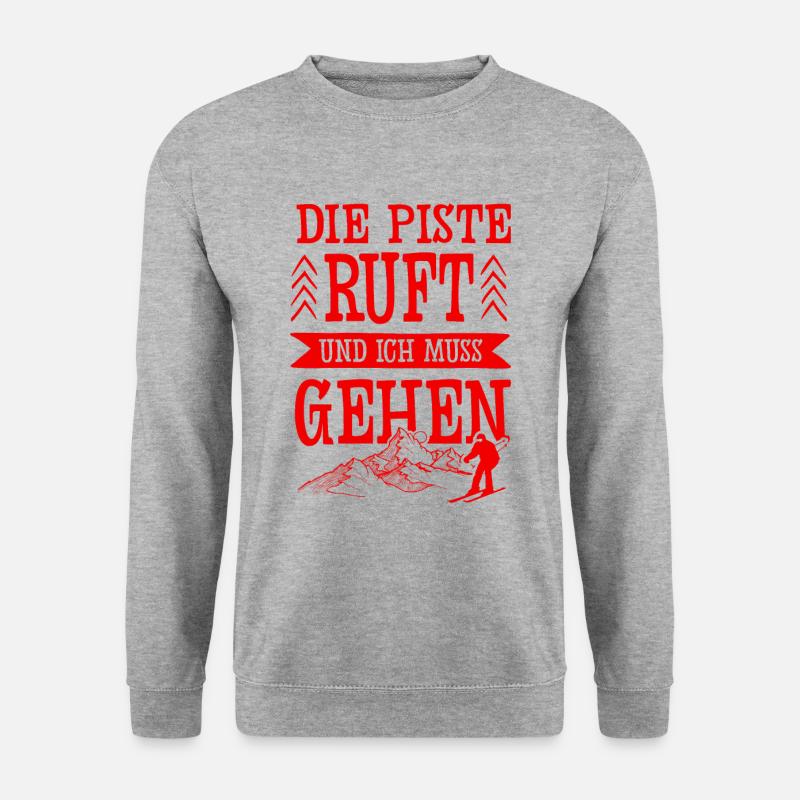 Die Piste Ruft - Unisex Pullover - Weißgrau meliert