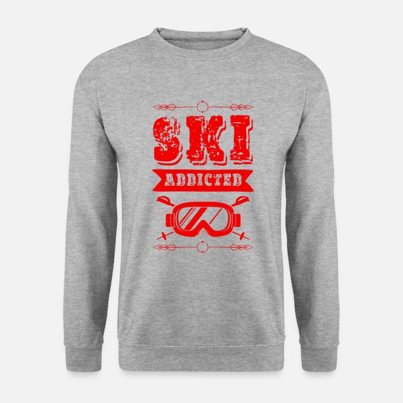 Ski Addicted - Unisex Pullover - Weißgrau meliert