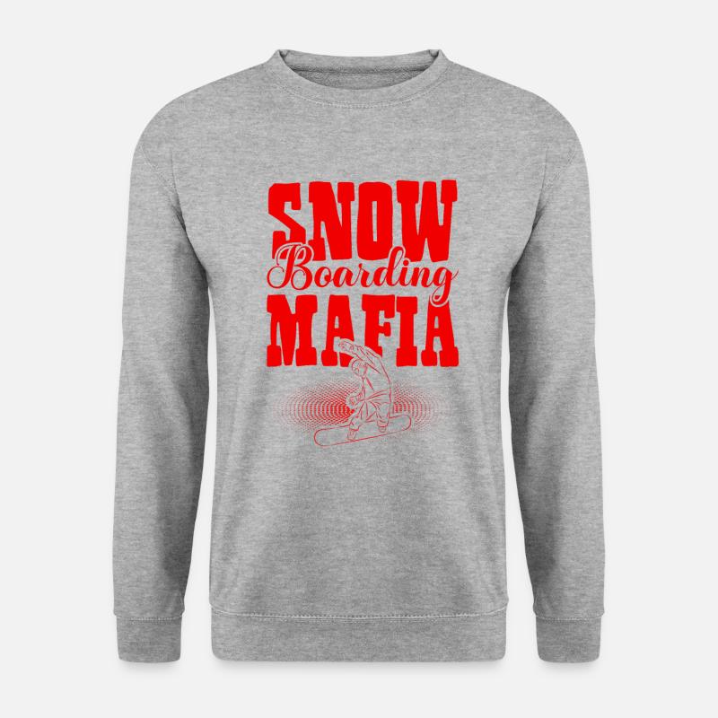 Snowboarding Mafia - Unisex Pullover - Weißgrau meliert