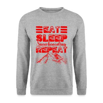 Eat Sleep Snowboarding Repeat - Unisex Sweatshirt - salt & pepper - Front - Alina (178cm) & Michal (187cm)