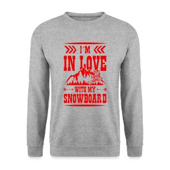 love Snowboarding - Unisex Pullover - Weißgrau meliert - Vorne - Alina (178cm) & Michal (187cm)