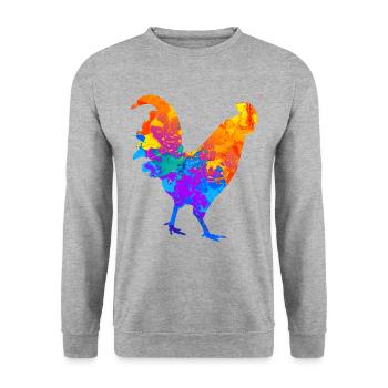 Chicken Chicken Chicken Breeder Chicken Whisperer - Unisex Sweatshirt - salt & pepper - Front - Alina (178cm) & Michal (187cm)