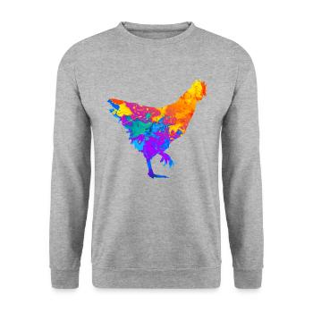 Chicken Chicken Chicken Keeper Chicken Whisperer - Unisex Sweatshirt - salt & pepper - Front - Alina (178cm) & Michal (187cm)