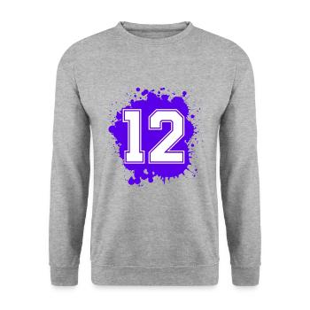 12 Nombre d’objets blob - Sweat-shirt Unisexe - gris chiné - Devant - Alina (178cm) & Michal (187cm)