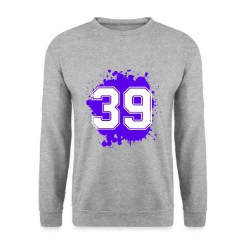 39 Nombre d’objets blob - Sweat-shirt Unisexe - gris chiné - Devant - Alina (178cm) & Michal (187cm)