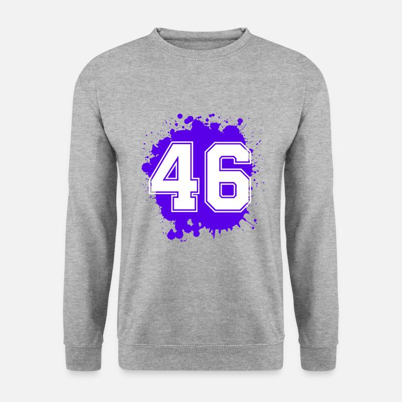46 Zahl Klecks - Unisex Pullover - Weißgrau meliert
