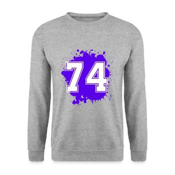 74 Nombre d’objets blob - Sweat-shirt Unisexe - gris chiné - Devant - Alina (178cm) & Michal (187cm)