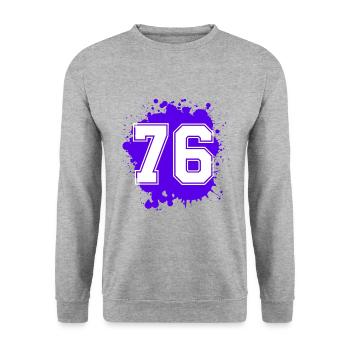 76 Nombre d’objets blob - Sweat-shirt Unisexe - gris chiné - Devant - Alina (178cm) & Michal (187cm)