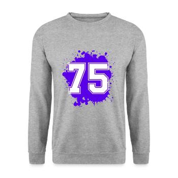 75 Nombre d’objets blob - Sweat-shirt Unisexe - gris chiné - Devant - Alina (178cm) & Michal (187cm)