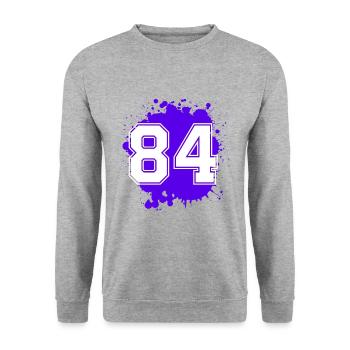 84 Nombre d’objets blob - Sweat-shirt Unisexe - gris chiné - Devant - Alina (178cm) & Michal (187cm)