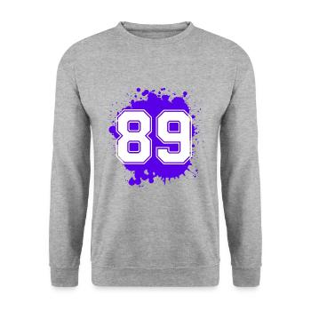 89 Nombre d’objets blob - Sweat-shirt Unisexe - gris chiné - Devant - Alina (178cm) & Michal (187cm)