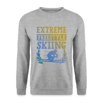 Freestyle skiing - Unisex Sweatshirt - salt & pepper - Front - Alina (178cm) & Michal (187cm)