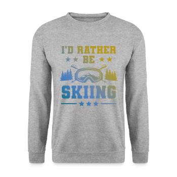 Ski Skiing - Unisex Sweatshirt - salt & pepper - Front - Alina (178cm) & Michal (187cm)