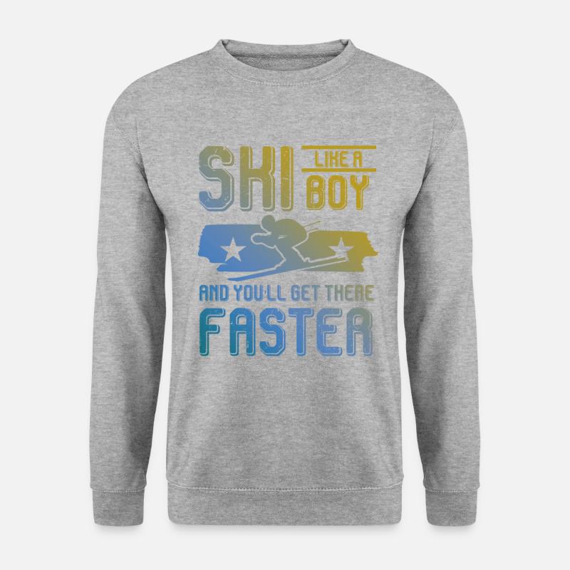 ski junge - Unisex Pullover - Weißgrau meliert