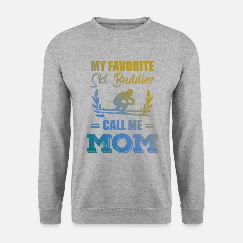 ski freund mama - Unisex Pullover - Weißgrau meliert