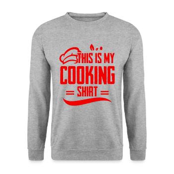 Chemise de cuisine - Sweat-shirt Unisexe - gris chiné - Devant - Alina (178cm) & Michal (187cm)