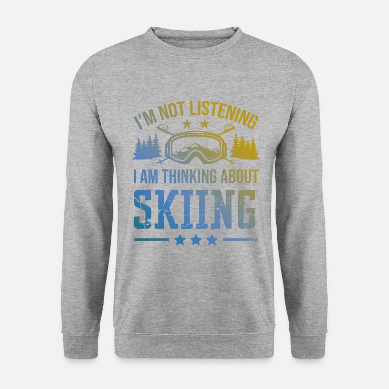 ski skiing sport - Unisex Pullover - Weißgrau meliert