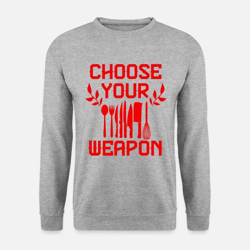 waffe kochen - Unisex Pullover - Weißgrau meliert