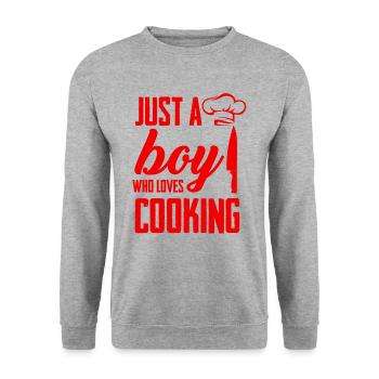 Boy loves cooking - Unisex Sweatshirt - salt & pepper - Front - Alina (178cm) & Michal (187cm)