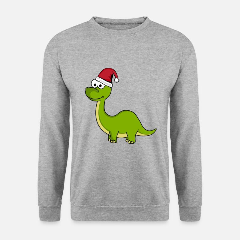 Dinosaurier brontosaurus Weihnachten - Unisex Pullover - Weißgrau meliert