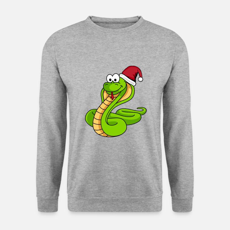 Snake Cobra Comic Noël - Sweat-shirt Unisexe - gris chiné