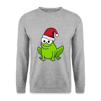 Frog Comic Christmas - Unisex Sweatshirt - salt & pepper - Front - Alina (178cm) & Michal (187cm)