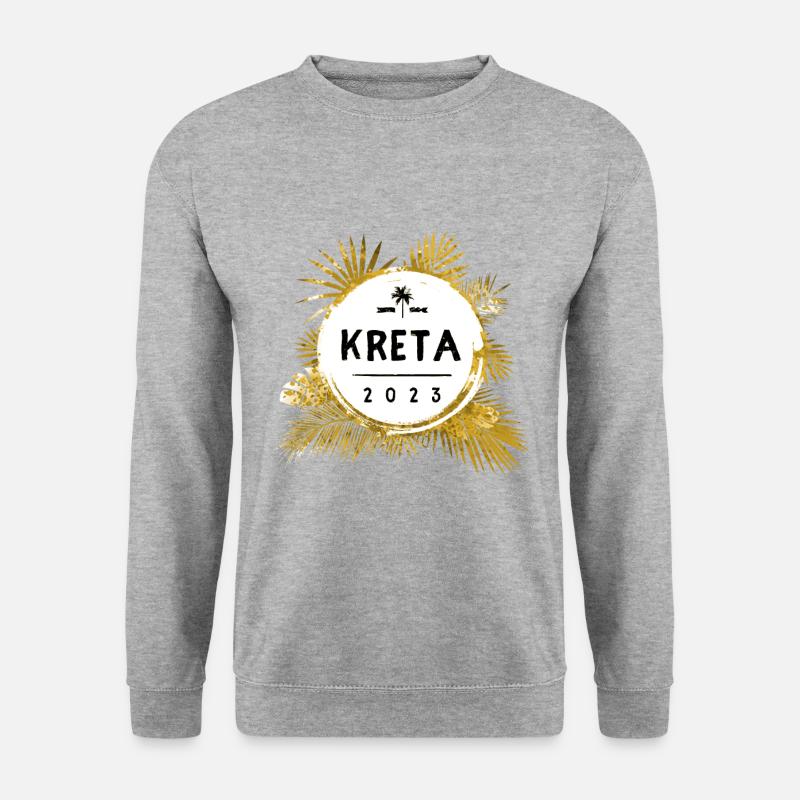 Kreta 2023 Bunt - Unisex Pullover - Weißgrau meliert