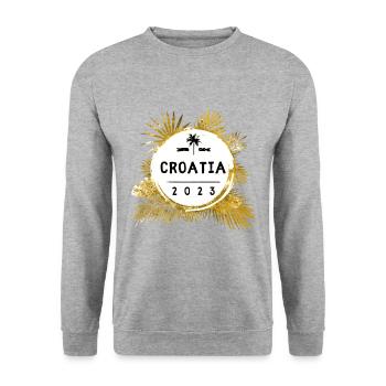 Croatia 2023 Colorful - Unisex Sweatshirt - salt & pepper - Front - Alina (178cm) & Michal (187cm)